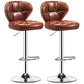 Nordic Style Leather Upholstered Barstool Adjustable Height Swivel Bar Stool Brown Set of 2 Clearhalo 'Bar Furniture' 'Bar Stools' 'bar_stools' 'furniture_bar_stools' 'Kitchen & Dining Furniture' 'kitchen&dining_furn' 'kitchen' 'kitchen_furn' Furniture' 4182216