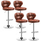 Nordic Style Leather Upholstered Barstool Adjustable Height Swivel Bar Stool Brown Set of 4 Clearhalo 'Bar Furniture' 'Bar Stools' 'bar_stools' 'furniture_bar_stools' 'Kitchen & Dining Furniture' 'kitchen&dining_furn' 'kitchen' 'kitchen_furn' Furniture' 4182219