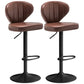 Nordic Style Leather Upholstered Barstool Adjustable Height Swivel Bar Stool Coffee Set of 2 Clearhalo 'Bar Furniture' 'Bar Stools' 'bar_stools' 'furniture_bar_stools' 'Kitchen & Dining Furniture' 'kitchen&dining_furn' 'kitchen' 'kitchen_furn' Furniture' 4182223