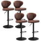 Nordic Style Leather Upholstered Barstool Adjustable Height Swivel Bar Stool Coffee Set of 4 Clearhalo 'Bar Furniture' 'Bar Stools' 'bar_stools' 'furniture_bar_stools' 'Kitchen & Dining Furniture' 'kitchen&dining_furn' 'kitchen' 'kitchen_furn' Furniture' 4182224