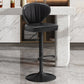 Nordic Style Leather Upholstered Barstool Adjustable Height Swivel Bar Stool Black 1 Piece Clearhalo 'Bar Furniture' 'Bar Stools' 'bar_stools' 'furniture_bar_stools' 'Kitchen & Dining Furniture' 'kitchen&dining_furn' 'kitchen' 'kitchen_furn' Furniture' 4182227