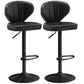 Nordic Style Leather Upholstered Barstool Adjustable Height Swivel Bar Stool Black Set of 2 Clearhalo 'Bar Furniture' 'Bar Stools' 'bar_stools' 'furniture_bar_stools' 'Kitchen & Dining Furniture' 'kitchen&dining_furn' 'kitchen' 'kitchen_furn' Furniture' 4182229