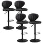 Nordic Style Leather Upholstered Barstool Adjustable Height Swivel Bar Stool Black Set of 4 Clearhalo 'Bar Furniture' 'Bar Stools' 'bar_stools' 'furniture_bar_stools' 'Kitchen & Dining Furniture' 'kitchen&dining_furn' 'kitchen' 'kitchen_furn' Furniture' 4182230