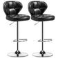 Nordic Style Leather Upholstered Barstool Adjustable Height Swivel Bar Stool Black-Silver Set of 2 Clearhalo 'Bar Furniture' 'Bar Stools' 'bar_stools' 'furniture_bar_stools' 'Kitchen & Dining Furniture' 'kitchen&dining_furn' 'kitchen' 'kitchen_furn' Furniture' 4182233