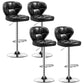 Nordic Style Leather Upholstered Barstool Adjustable Height Swivel Bar Stool Black-Silver Set of 4 Clearhalo 'Bar Furniture' 'Bar Stools' 'bar_stools' 'furniture_bar_stools' 'Kitchen & Dining Furniture' 'kitchen&dining_furn' 'kitchen' 'kitchen_furn' Furniture' 4182234