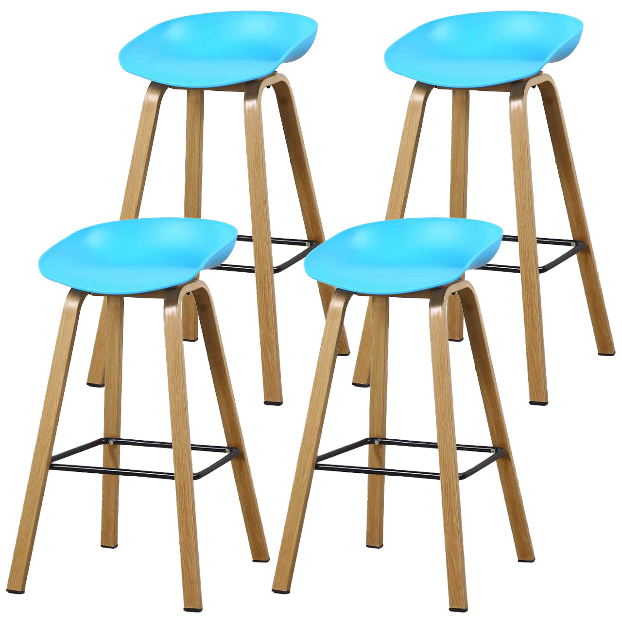 Contemporary Simple Counter Stools 29 Inch Indoor Bar Stool with Metal Leg Blue Set of 4 Clearhalo 'Bar Furniture' 'Bar Stools' 'bar_stools' 'furniture_bar_stools' 'Kitchen & Dining Furniture' 'kitchen&dining_furn' 'kitchen' 'kitchen_furn' Furniture' 4182244