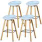 Contemporary Simple Counter Stools 29 Inch Indoor Bar Stool with Metal Leg Light Blue Set of 4 Clearhalo 'Bar Furniture' 'Bar Stools' 'bar_stools' 'furniture_bar_stools' 'Kitchen & Dining Furniture' 'kitchen&dining_furn' 'kitchen' 'kitchen_furn' Furniture' 4182247