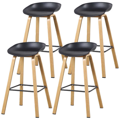 Contemporary Simple Counter Stools 29 Inch Indoor Bar Stool with Metal Leg Black Set of 4 Clearhalo 'Bar Furniture' 'Bar Stools' 'bar_stools' 'furniture_bar_stools' 'Kitchen & Dining Furniture' 'kitchen&dining_furn' 'kitchen' 'kitchen_furn' Furniture' 4182249