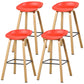 Contemporary Simple Counter Stools 29 Inch Indoor Bar Stool with Metal Leg Red Set of 4 Clearhalo 'Bar Furniture' 'Bar Stools' 'bar_stools' 'furniture_bar_stools' 'Kitchen & Dining Furniture' 'kitchen&dining_furn' 'kitchen' 'kitchen_furn' Furniture' 4182252