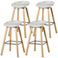 Contemporary Simple Counter Stools 29 Inch Indoor Bar Stool with Metal Leg Light Gray Set of 4 Clearhalo 'Bar Furniture' 'Bar Stools' 'bar_stools' 'furniture_bar_stools' 'Kitchen & Dining Furniture' 'kitchen&dining_furn' 'kitchen' 'kitchen_furn' Furniture' 4182255