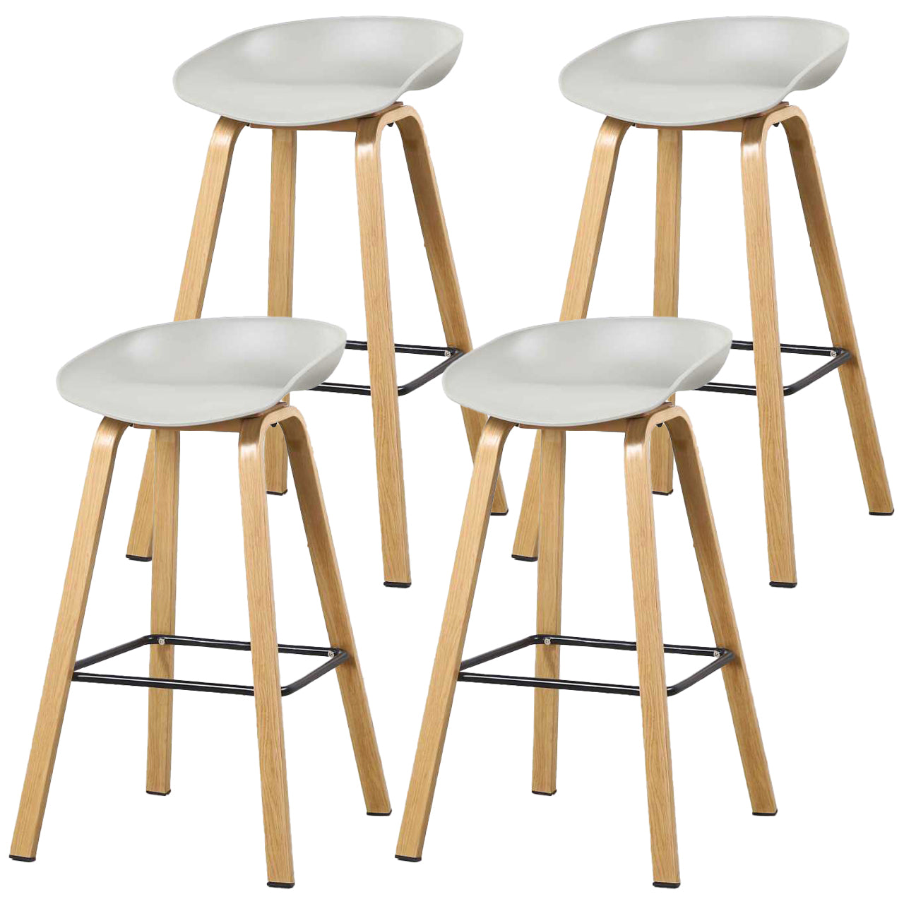 Contemporary Simple Counter Stools 29 Inch Indoor Bar Stool with Metal Leg Light Gray Set of 4 Clearhalo 'Bar Furniture' 'Bar Stools' 'bar_stools' 'furniture_bar_stools' 'Kitchen & Dining Furniture' 'kitchen&dining_furn' 'kitchen' 'kitchen_furn' Furniture' 4182255