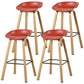Contemporary Simple Counter Stools 29 Inch Indoor Bar Stool with Metal Leg Crimson Set of 4 Clearhalo 'Bar Furniture' 'Bar Stools' 'bar_stools' 'furniture_bar_stools' 'Kitchen & Dining Furniture' 'kitchen&dining_furn' 'kitchen' 'kitchen_furn' Furniture' 4182258