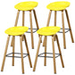 Contemporary Simple Counter Stools 29 Inch Indoor Bar Stool with Metal Leg Yellow Set of 4 Clearhalo 'Bar Furniture' 'Bar Stools' 'bar_stools' 'furniture_bar_stools' 'Kitchen & Dining Furniture' 'kitchen&dining_furn' 'kitchen' 'kitchen_furn' Furniture' 4182259