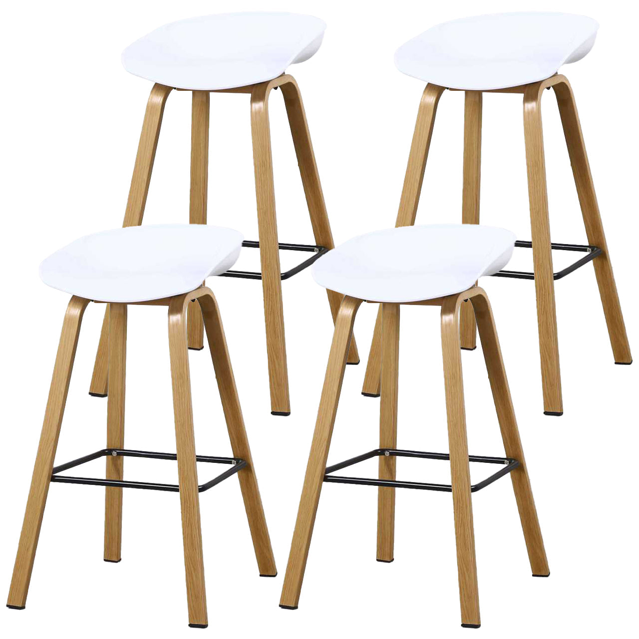 Contemporary Simple Counter Stools 29 Inch Indoor Bar Stool with Metal Leg White Set of 4 Clearhalo 'Bar Furniture' 'Bar Stools' 'bar_stools' 'furniture_bar_stools' 'Kitchen & Dining Furniture' 'kitchen&dining_furn' 'kitchen' 'kitchen_furn' Furniture' 4182260