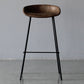 Industrial Leather Distressed Quilted Barstool Indoor Tall Stool with Bucket Seat Dark Brown 1 Piece Clearhalo 'Bar Furniture' 'Bar Stools' 'bar_stools' 'furniture_bar_stools' 'Kitchen & Dining Furniture' 'kitchen&dining_furn' 'kitchen' 'kitchen_furn' Furniture' 4182267