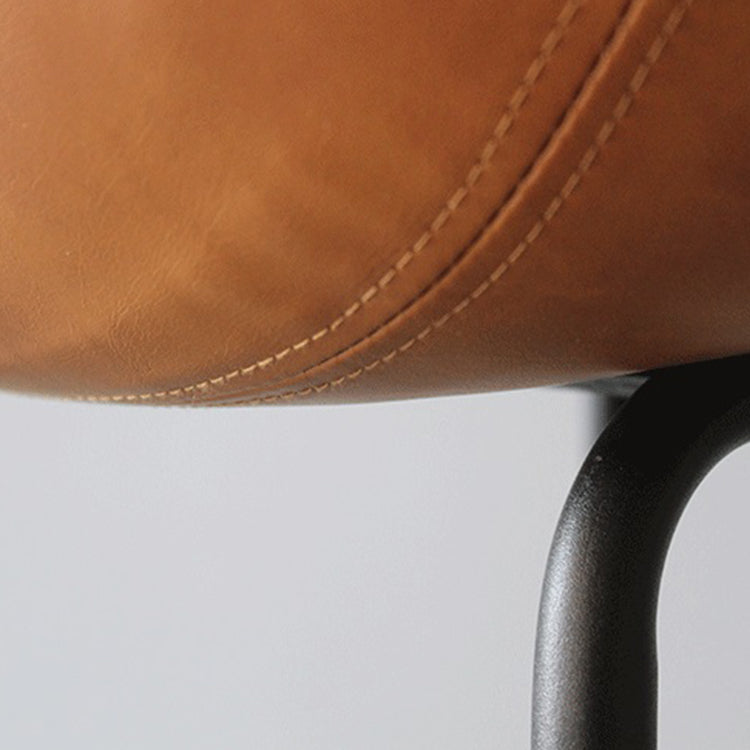 Industrial Leather Distressed Quilted Barstool Indoor Tall Stool with Bucket Seat Clearhalo 'Bar Furniture' 'Bar Stools' 'bar_stools' 'furniture_bar_stools' 'Kitchen & Dining Furniture' 'kitchen&dining_furn' 'kitchen' 'kitchen_furn' Furniture' 4182277