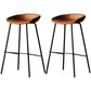 Industrial Leather Distressed Quilted Barstool Indoor Tall Stool with Bucket Seat Yellow-Brown Set of 2 Clearhalo 'Bar Furniture' 'Bar Stools' 'bar_stools' 'furniture_bar_stools' 'Kitchen & Dining Furniture' 'kitchen&dining_furn' 'kitchen' 'kitchen_furn' Furniture' 4182278