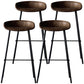 Industrial Leather Distressed Quilted Barstool Indoor Tall Stool with Bucket Seat Dark Brown Set of 4 Clearhalo 'Bar Furniture' 'Bar Stools' 'bar_stools' 'furniture_bar_stools' 'Kitchen & Dining Furniture' 'kitchen&dining_furn' 'kitchen' 'kitchen_furn' Furniture' 4182286