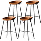 Industrial Leather Distressed Quilted Barstool Indoor Tall Stool with Bucket Seat Brown Set of 4 Clearhalo 'Bar Furniture' 'Bar Stools' 'bar_stools' 'furniture_bar_stools' 'Kitchen & Dining Furniture' 'kitchen&dining_furn' 'kitchen' 'kitchen_furn' Furniture' 4182292