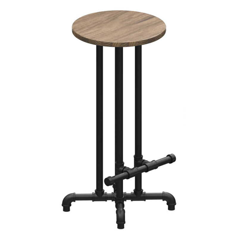Wood Iron Bar Stool Industrial Style Backless 28.74" H Counter Stool with Round Seat 1 Piece Clearhalo 'Bar Furniture' 'Bar Stools' 'bar_stools' 'furniture_bar_stools' 'Kitchen & Dining Furniture' 'kitchen&dining_furn' 'kitchen' 'kitchen_furn' Furniture' 4182308