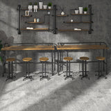 Wood Iron Bar Stool Industrial Style Backless 28.74" H Counter Stool with Round Seat Clearhalo 'Bar Furniture' 'Bar Stools' 'bar_stools' 'furniture_bar_stools' 'Kitchen & Dining Furniture' 'kitchen&dining_furn' 'kitchen' 'kitchen_furn' Furniture' 4182310