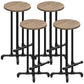 Wood Iron Bar Stool Industrial Style Backless 28.74" H Counter Stool with Round Seat Set of 4 Clearhalo 'Bar Furniture' 'Bar Stools' 'bar_stools' 'furniture_bar_stools' 'Kitchen & Dining Furniture' 'kitchen&dining_furn' 'kitchen' 'kitchen_furn' Furniture' 4182311