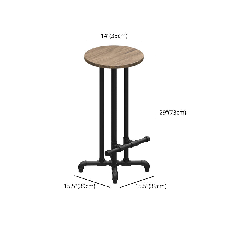 Wood Iron Bar Stool Industrial Style Backless 28.74" H Counter Stool with Round Seat Clearhalo 'Bar Furniture' 'Bar Stools' 'bar_stools' 'furniture_bar_stools' 'Kitchen & Dining Furniture' 'kitchen&dining_furn' 'kitchen' 'kitchen_furn' Furniture' 4182315