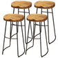 Black Iron Bar Stool Industrial Style Wood Backless Counter Stool with Saddle Seat Set of 4 Clearhalo 'Bar Furniture' 'Bar Stools' 'bar_stools' 'furniture_bar_stools' 'Kitchen & Dining Furniture' 'kitchen&dining_furn' 'kitchen' 'kitchen_furn' Furniture' 4182320