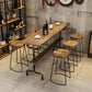 Black Iron Bar Stool Industrial Style Wood Backless Counter Stool with Saddle Seat Clearhalo 'Bar Furniture' 'Bar Stools' 'bar_stools' 'furniture_bar_stools' 'Kitchen & Dining Furniture' 'kitchen&dining_furn' 'kitchen' 'kitchen_furn' Furniture' 4182322