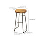 Black Iron Bar Stool Industrial Style Wood Backless Counter Stool with Saddle Seat Clearhalo 'Bar Furniture' 'Bar Stools' 'bar_stools' 'furniture_bar_stools' 'Kitchen & Dining Furniture' 'kitchen&dining_furn' 'kitchen' 'kitchen_furn' Furniture' 4182327