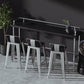 Silver Iron Bar Stool Industrial Style Low Back Counter Stool with Square Seat Clearhalo 'Bar Furniture' 'Bar Stools' 'bar_stools' 'furniture_bar_stools' 'Kitchen & Dining Furniture' 'kitchen&dining_furn' 'kitchen' 'kitchen_furn' Furniture' 4182328