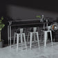 Silver Iron Bar Stool Industrial Style Low Back Counter Stool with Square Seat Clearhalo 'Bar Furniture' 'Bar Stools' 'bar_stools' 'furniture_bar_stools' 'Kitchen & Dining Furniture' 'kitchen&dining_furn' 'kitchen' 'kitchen_furn' Furniture' 4182331
