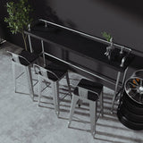 Silver Iron Bar Stool Industrial Style Low Back Counter Stool with Square Seat Clearhalo 'Bar Furniture' 'Bar Stools' 'bar_stools' 'furniture_bar_stools' 'Kitchen & Dining Furniture' 'kitchen&dining_furn' 'kitchen' 'kitchen_furn' Furniture' 4182333