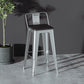 Silver Iron Bar Stool Industrial Style Low Back Counter Stool with Square Seat Clearhalo 'Bar Furniture' 'Bar Stools' 'bar_stools' 'furniture_bar_stools' 'Kitchen & Dining Furniture' 'kitchen&dining_furn' 'kitchen' 'kitchen_furn' Furniture' 4182334