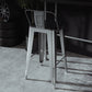Silver Iron Bar Stool Industrial Style Low Back Counter Stool with Square Seat Clearhalo 'Bar Furniture' 'Bar Stools' 'bar_stools' 'furniture_bar_stools' 'Kitchen & Dining Furniture' 'kitchen&dining_furn' 'kitchen' 'kitchen_furn' Furniture' 4182338