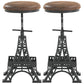 Industrial Black Iron Counter Stools Backless Indoor Bar Stool with Round Seat Leather Set of 2 Clearhalo 'Bar Furniture' 'Bar Stools' 'bar_stools' 'furniture_bar_stools' 'Kitchen & Dining Furniture' 'kitchen&dining_furn' 'kitchen' 'kitchen_furn' Furniture' 4182342
