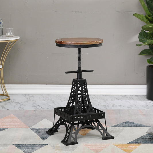 Industrial Black Iron Counter Stools Backless Indoor Bar Stool with Round Seat Clearhalo 'Bar Furniture' 'Bar Stools' 'bar_stools' 'furniture_bar_stools' 'Kitchen & Dining Furniture' 'kitchen&dining_furn' 'kitchen' 'kitchen_furn' Furniture' 4182345