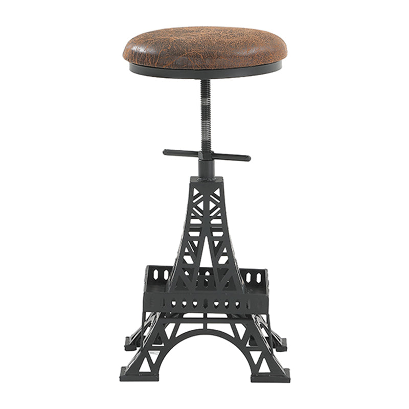 Industrial Black Iron Counter Stools Backless Indoor Bar Stool with Round Seat Clearhalo 'Bar Furniture' 'Bar Stools' 'bar_stools' 'furniture_bar_stools' 'Kitchen & Dining Furniture' 'kitchen&dining_furn' 'kitchen' 'kitchen_furn' Furniture' 4182349