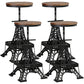 Industrial Black Iron Counter Stools Backless Indoor Bar Stool with Round Seat Wood Set of 4 Clearhalo 'Bar Furniture' 'Bar Stools' 'bar_stools' 'furniture_bar_stools' 'Kitchen & Dining Furniture' 'kitchen&dining_furn' 'kitchen' 'kitchen_furn' Furniture' 4182350