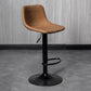 Rotatable and Liftable Counter Stool Industrial Leather Cushion Bar Stool Brown Black 1 Piece Clearhalo 'Bar Furniture' 'Bar Stools' 'bar_stools' 'furniture_bar_stools' 'Kitchen & Dining Furniture' 'kitchen&dining_furn' 'kitchen' 'kitchen_furn' Furniture' 4182356