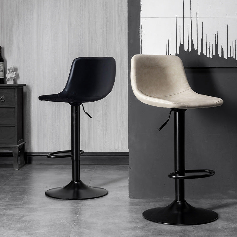 Rotatable and Liftable Counter Stool Industrial Leather Cushion Bar Stool Clearhalo 'Bar Furniture' 'Bar Stools' 'bar_stools' 'furniture_bar_stools' 'Kitchen & Dining Furniture' 'kitchen&dining_furn' 'kitchen' 'kitchen_furn' Furniture' 4182359
