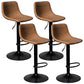 Rotatable and Liftable Counter Stool Industrial Leather Cushion Bar Stool Brown Black Set of 4 Clearhalo 'Bar Furniture' 'Bar Stools' 'bar_stools' 'furniture_bar_stools' 'Kitchen & Dining Furniture' 'kitchen&dining_furn' 'kitchen' 'kitchen_furn' Furniture' 4182360