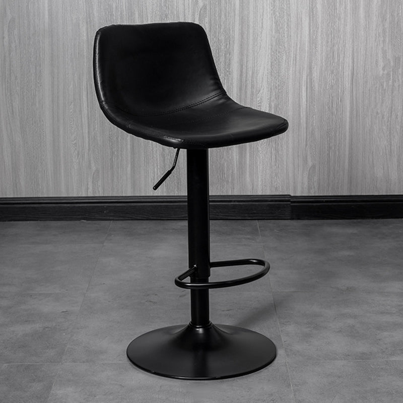 Rotatable and Liftable Counter Stool Industrial Leather Cushion Bar Stool Black Black 1 Piece Clearhalo 'Bar Furniture' 'Bar Stools' 'bar_stools' 'furniture_bar_stools' 'Kitchen & Dining Furniture' 'kitchen&dining_furn' 'kitchen' 'kitchen_furn' Furniture' 4182368