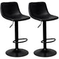 Rotatable and Liftable Counter Stool Industrial Leather Cushion Bar Stool Black Black Set of 2 Clearhalo 'Bar Furniture' 'Bar Stools' 'bar_stools' 'furniture_bar_stools' 'Kitchen & Dining Furniture' 'kitchen&dining_furn' 'kitchen' 'kitchen_furn' Furniture' 4182370