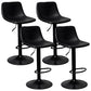 Rotatable and Liftable Counter Stool Industrial Leather Cushion Bar Stool Black Black Set of 4 Clearhalo 'Bar Furniture' 'Bar Stools' 'bar_stools' 'furniture_bar_stools' 'Kitchen & Dining Furniture' 'kitchen&dining_furn' 'kitchen' 'kitchen_furn' Furniture' 4182371