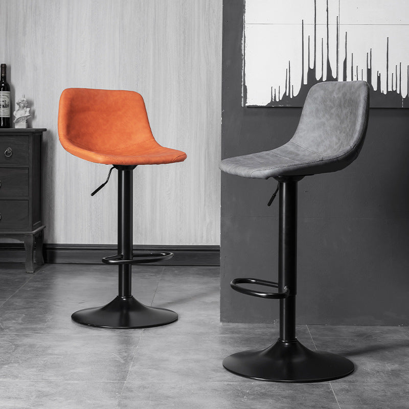 Rotatable and Liftable Counter Stool Industrial Leather Cushion Bar Stool Clearhalo 'Bar Furniture' 'Bar Stools' 'bar_stools' 'furniture_bar_stools' 'Kitchen & Dining Furniture' 'kitchen&dining_furn' 'kitchen' 'kitchen_furn' Furniture' 4182373