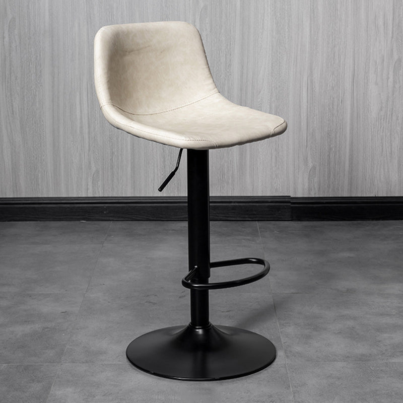 Rotatable and Liftable Counter Stool Industrial Leather Cushion Bar Stool White Black 1 Piece Clearhalo 'Bar Furniture' 'Bar Stools' 'bar_stools' 'furniture_bar_stools' 'Kitchen & Dining Furniture' 'kitchen&dining_furn' 'kitchen' 'kitchen_furn' Furniture' 4182374