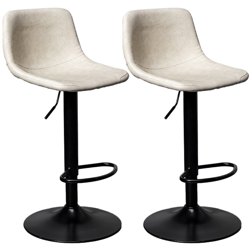 Rotatable and Liftable Counter Stool Industrial Leather Cushion Bar Stool White Black Set of 2 Clearhalo 'Bar Furniture' 'Bar Stools' 'bar_stools' 'furniture_bar_stools' 'Kitchen & Dining Furniture' 'kitchen&dining_furn' 'kitchen' 'kitchen_furn' Furniture' 4182375
