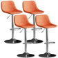 Rotatable and Liftable Counter Stool Industrial Leather Cushion Bar Stool Orange Silver Set of 4 Clearhalo 'Bar Furniture' 'Bar Stools' 'bar_stools' 'furniture_bar_stools' 'Kitchen & Dining Furniture' 'kitchen&dining_furn' 'kitchen' 'kitchen_furn' Furniture' 4182379