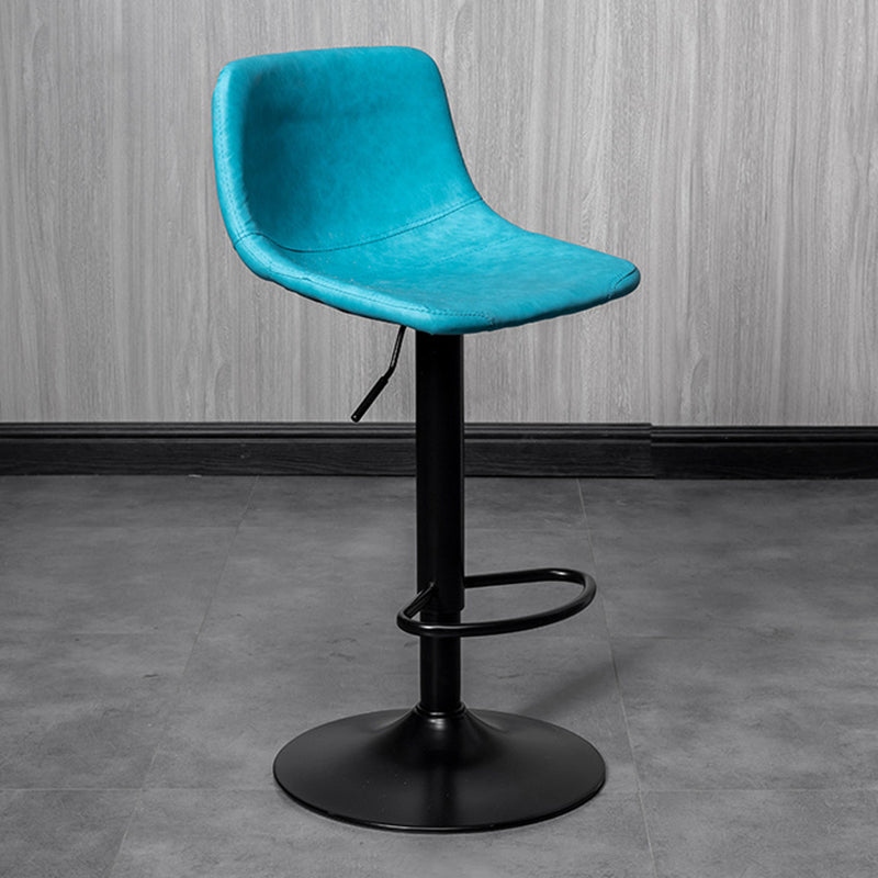 Rotatable and Liftable Counter Stool Industrial Leather Cushion Bar Stool Blue Black 1 Piece Clearhalo 'Bar Furniture' 'Bar Stools' 'bar_stools' 'furniture_bar_stools' 'Kitchen & Dining Furniture' 'kitchen&dining_furn' 'kitchen' 'kitchen_furn' Furniture' 4182380